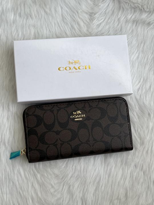 Coach long wallet premium quality with box