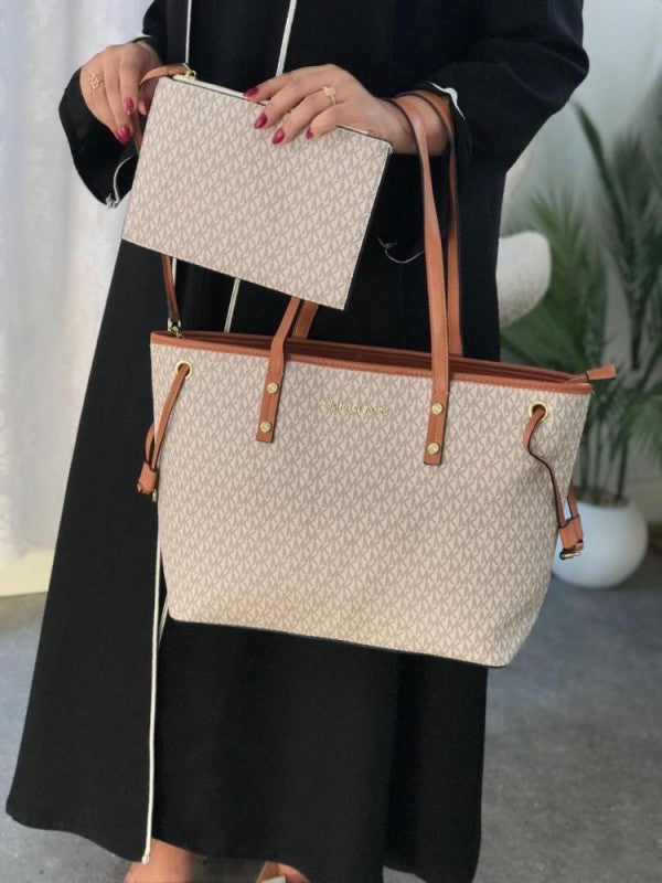 Miichael Kors Jet Set Brown Travel Tote With Wallet