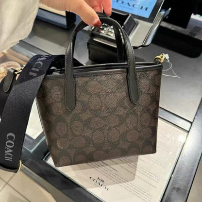Coacch city mini tote bag in signature canvas bag with box premium quality