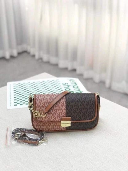 Michael Michael kors Bradshaw Two Tone Logo Convertible Shoulder bag with box