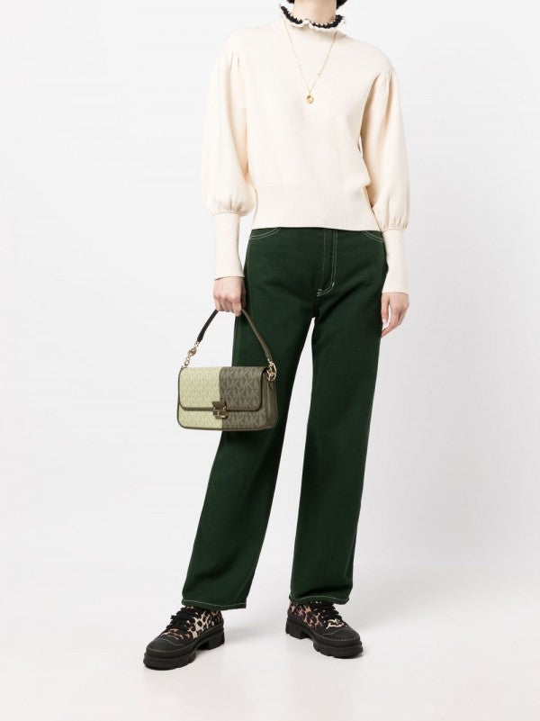 Michael Michael kors Bradshaw Two Tone Logo Convertible Shoulder bag with box