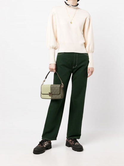 Michael Michael kors Bradshaw Two Tone Logo Convertible Shoulder bag with box