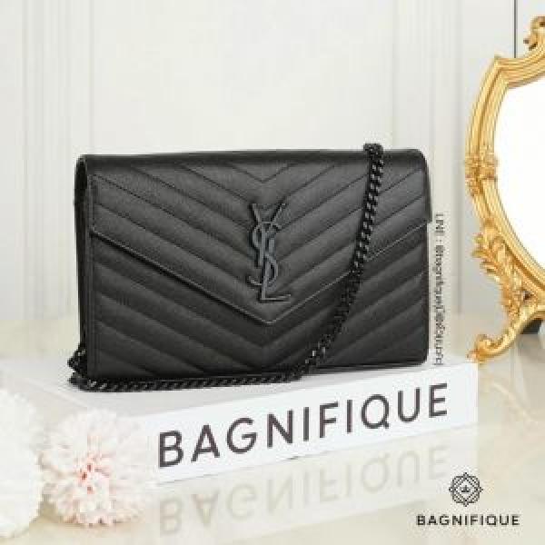 YSL SAINT LAURENT COLLEGE MEDIUM CHAIN BAG khaki dubble box packing