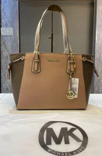 Michaeel korrs voyager jet set print tote bag with dust bag