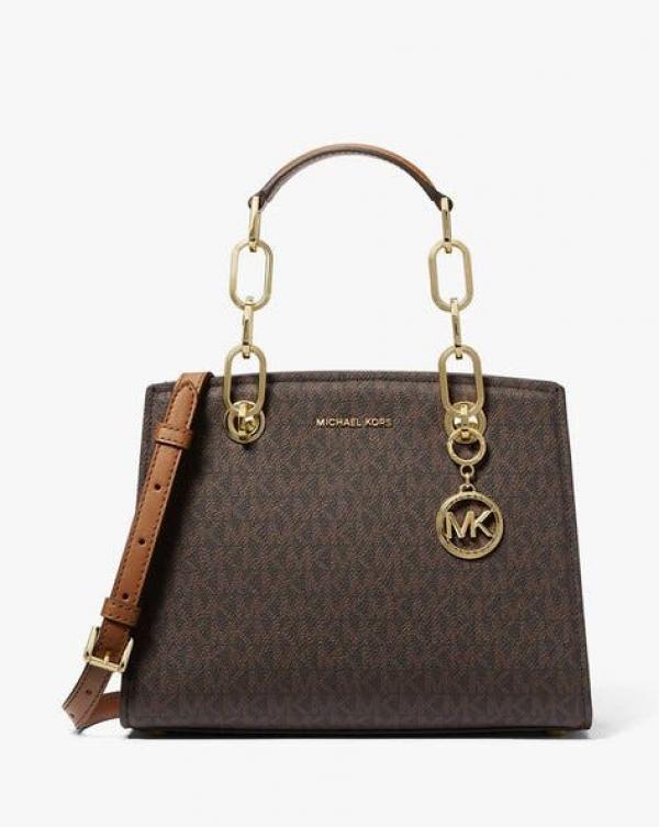 Miichael kors cynthia small signature logo satchel