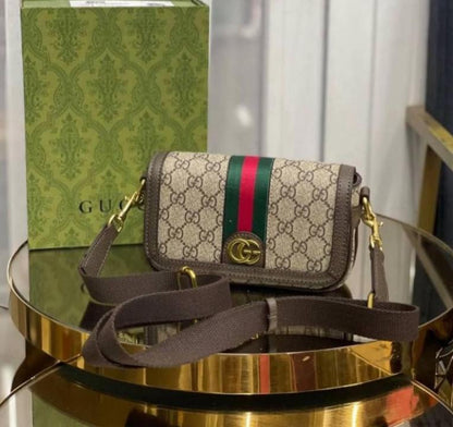 GUCCIOPHIDIA GG CANVAS CROSSBODY BAG WITH BOX