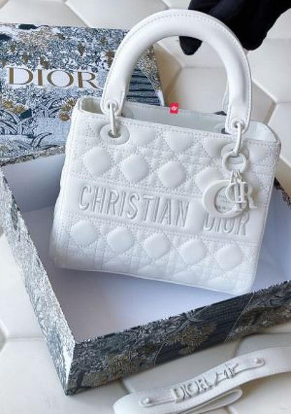 Christian Dior D-Lite Cannage Ultra Matte Handbag With Box DustBag SlingBelt