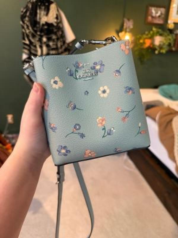 Coach floral bucket with box premium quality with box