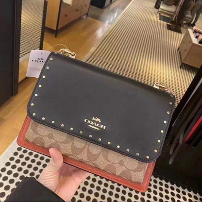 coach Klare Crossbody In Blocked Signature Canvas With box