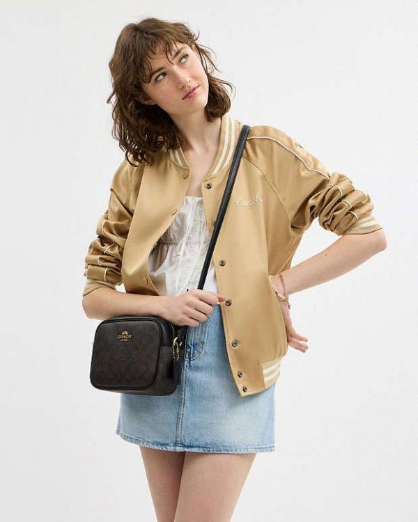 Coach Teri Singature Canvas Shoulder Bag With Box Dustbag SlingBelt