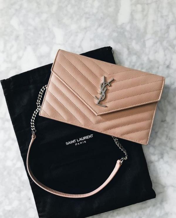 Saiint Laurent Envelope Bag With Double Box &amp; Dust Cover