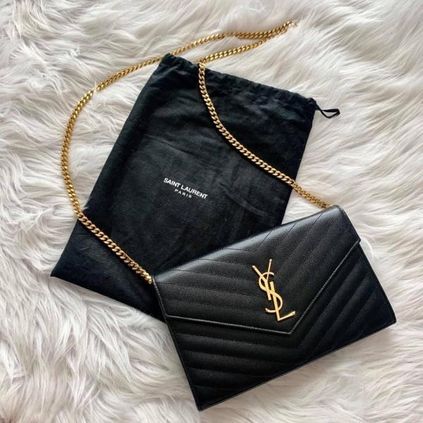 Saiint Laurent Envelope Bag White Gold With Original Box &amp; Dust Cover