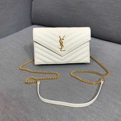 Saiint Laurent Envelope Bag White Gold With Original Box &amp; Dust Cover