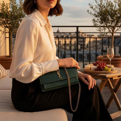 Saiint Laurent Sunset Shoulder Bag With Box And Dust Bag
