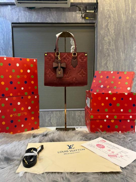 Louiis Vuittion On The Go Medium Tote Bag With Box Dustbag Bill