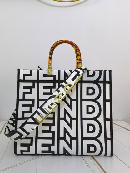 Fendii Sunshine Shopper Tote With LongBelt