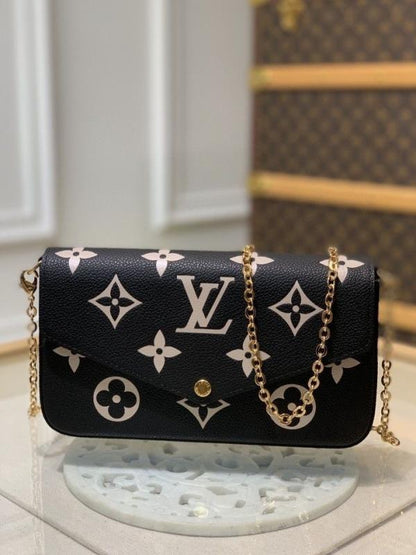 Louiis Vuiitton Pochette Felicie Monogram Empreinte Leather Purse Handbags Bag