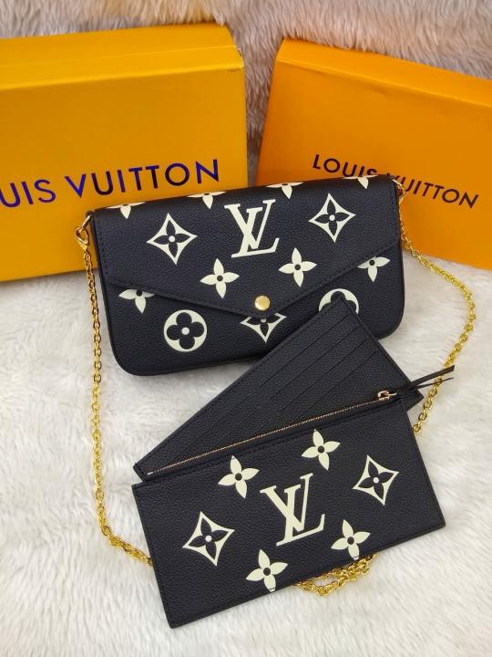 Louiis Vuiitton Pochette Felicie Monogram Empreinte Leather Purse Handbags Bag