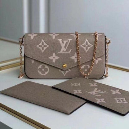 Louiis Vuiitton Pochette Felicie Monogram Empreinte Leather Purse Handbags Bag