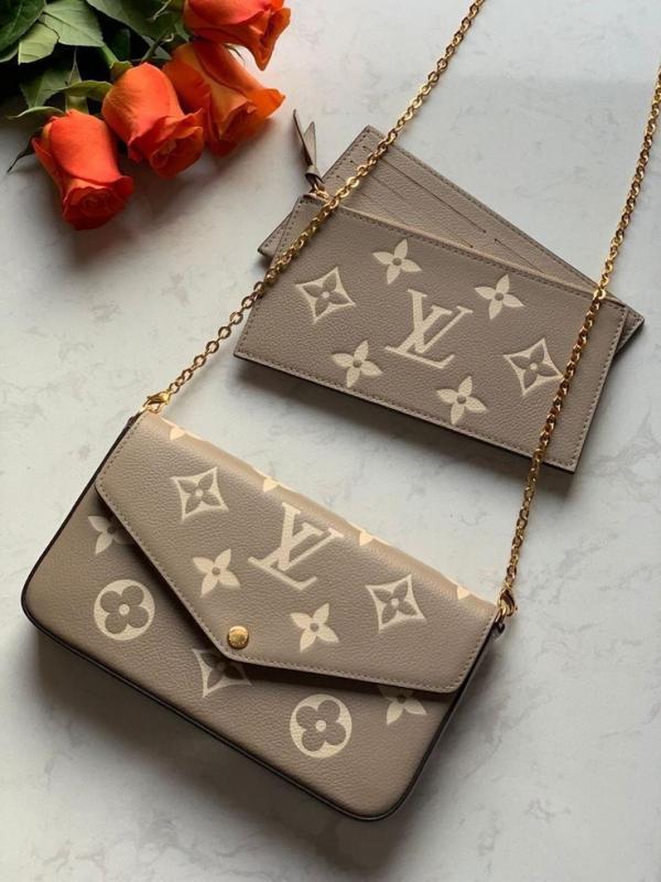 Louiis Vuiitton Pochette Felicie Monogram Empreinte Leather Purse Handbags Bag