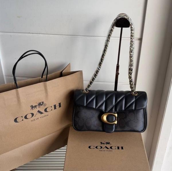 coacch georgie flower daisy embroidery tabby shoulder bag with box