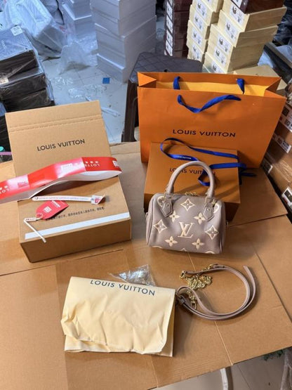 Louiis vuitton speedy bag with doublebox carrybag