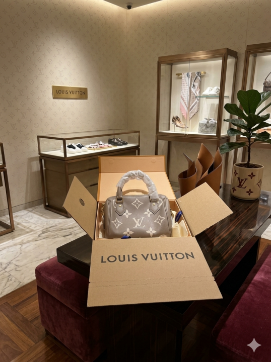 Louiis vuitton speedy bag with doublebox carrybag