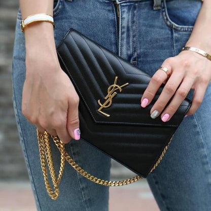 Saiint Laurent Envelope Bag With Double Box &amp; Dust Cover