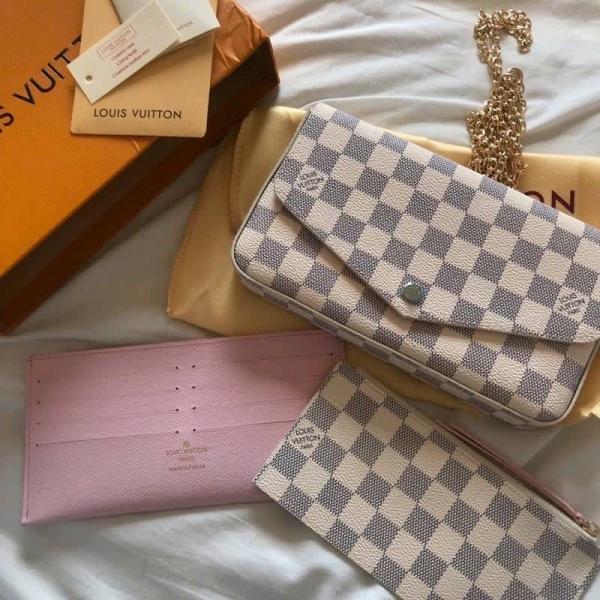 Louiis Vuitton Pochette Felicie Monogram Empreinte Leather Purse Handbags Bag