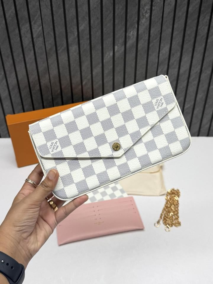 Louiis Vuitton Pochette Felicie Monogram Empreinte Leather Purse Handbags Bag