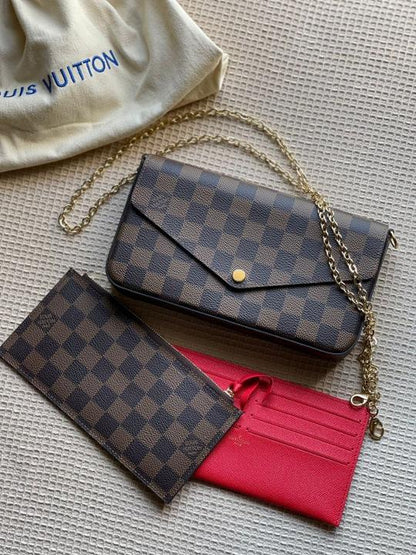 Louiis Vuitton Pochette Felicie Monogram Empreinte Leather Purse Handbags Bag