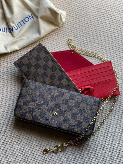 Louiis Vuitton Pochette Felicie Monogram Empreinte Leather Purse Handbags Bag