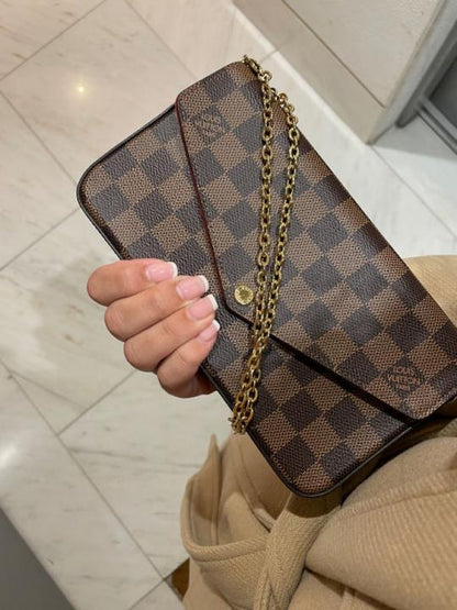Louiis Vuitton Pochette Felicie Monogram Empreinte Leather Purse Handbags Bag