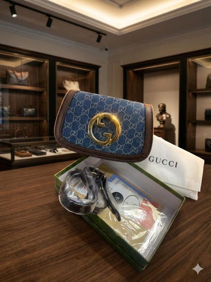Guccii blondie top handle sling bag with box with sling belt