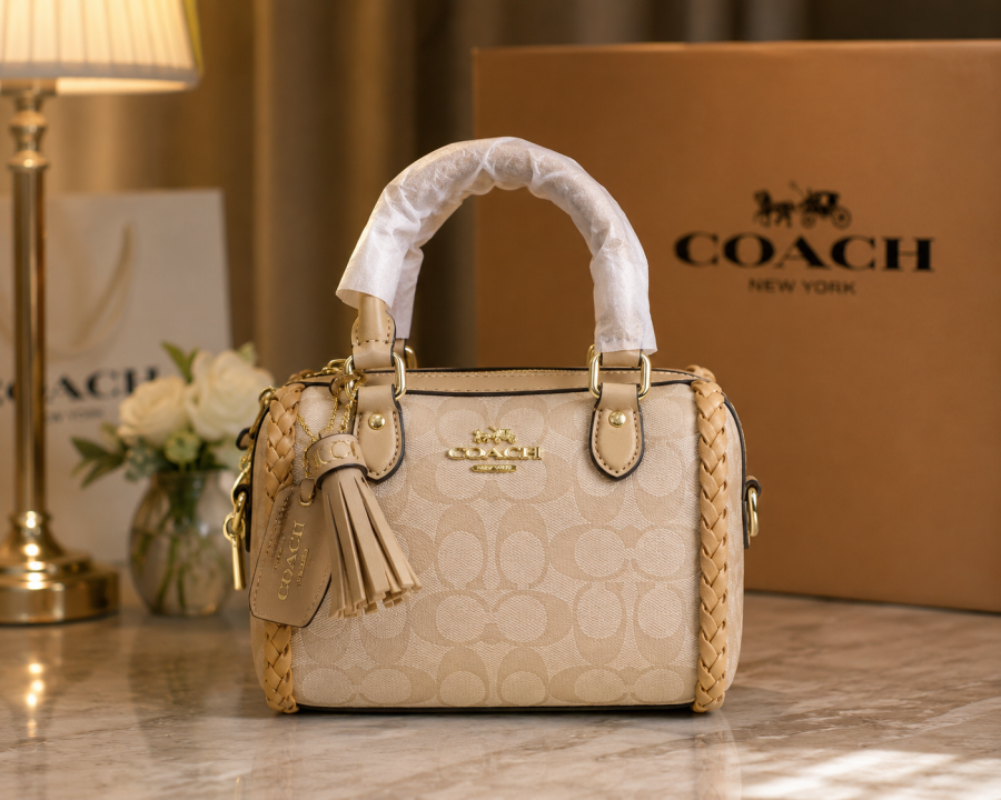 Coachh Rowan Mini Braided Crossbody Bag With premium quality box