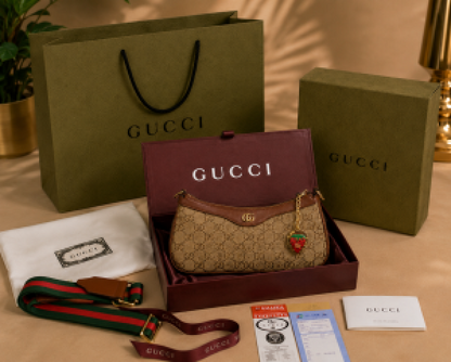 Guccii ophidia gg shoulder bag with cherry zip double box red box packing(carry bag)