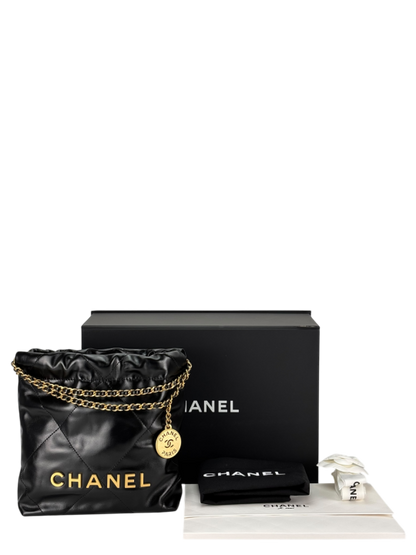 Chanell pre owned Chain Hobo Quilted Calfskin Mini crossbody bag with premium quality box