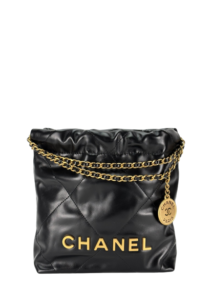 Chanell pre owned Chain Hobo Quilted Calfskin Mini crossbody bag with premium quality box