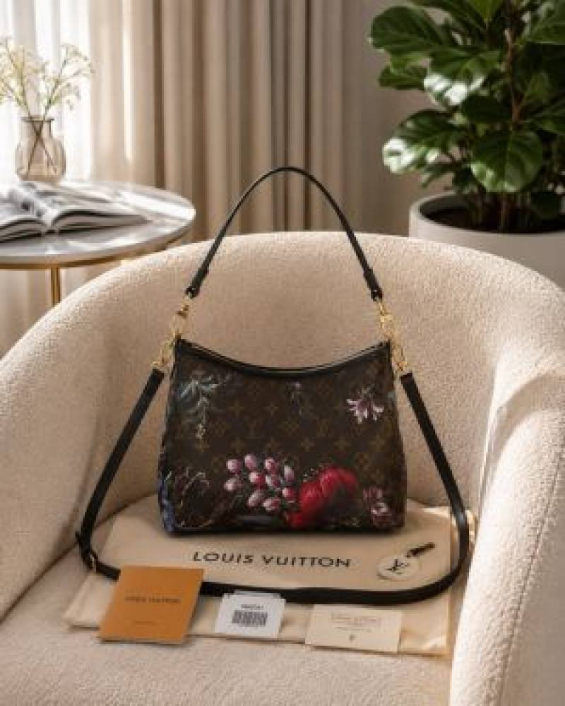 LOIIUS VUTTON  HOBO BAG WITH FLOWER CHARM AND PREMIUM QUALITY BOX