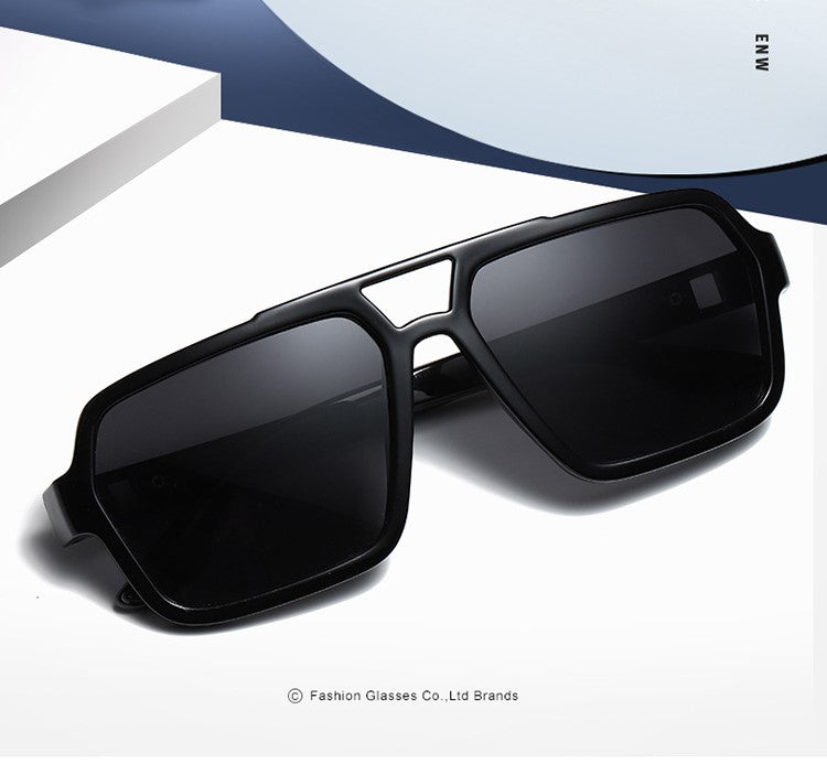 Lucinda Black and Black rectangle sunglasses