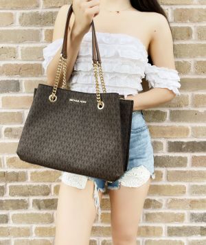 Michael Kors Teagan Large Logo Shoulder Bag With Dust Bag