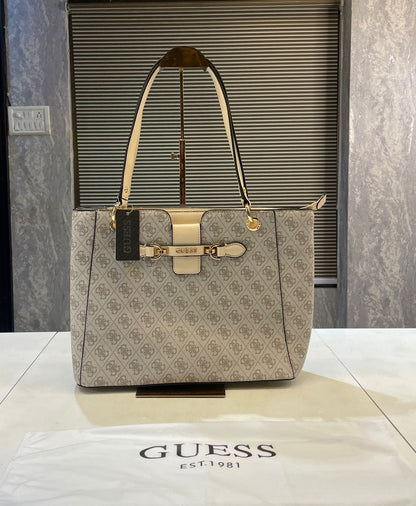 Gues typographic pearl tote bag