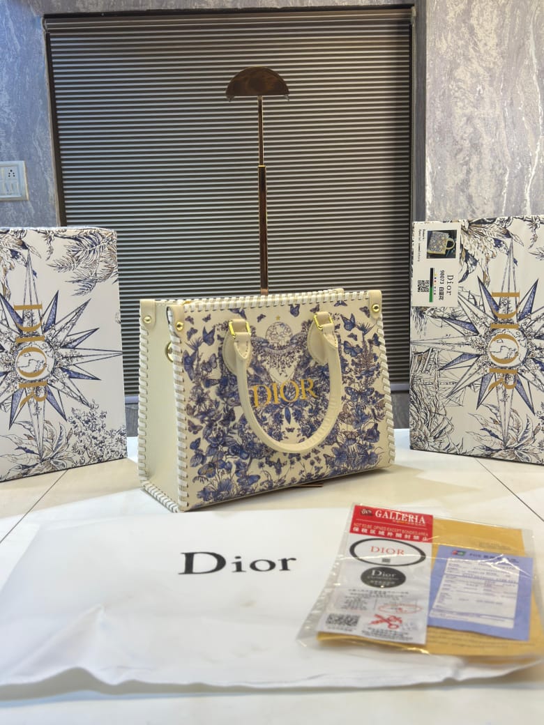 CHRISTIAN DIOR BRAIDED TOTE BAG WITH BOX