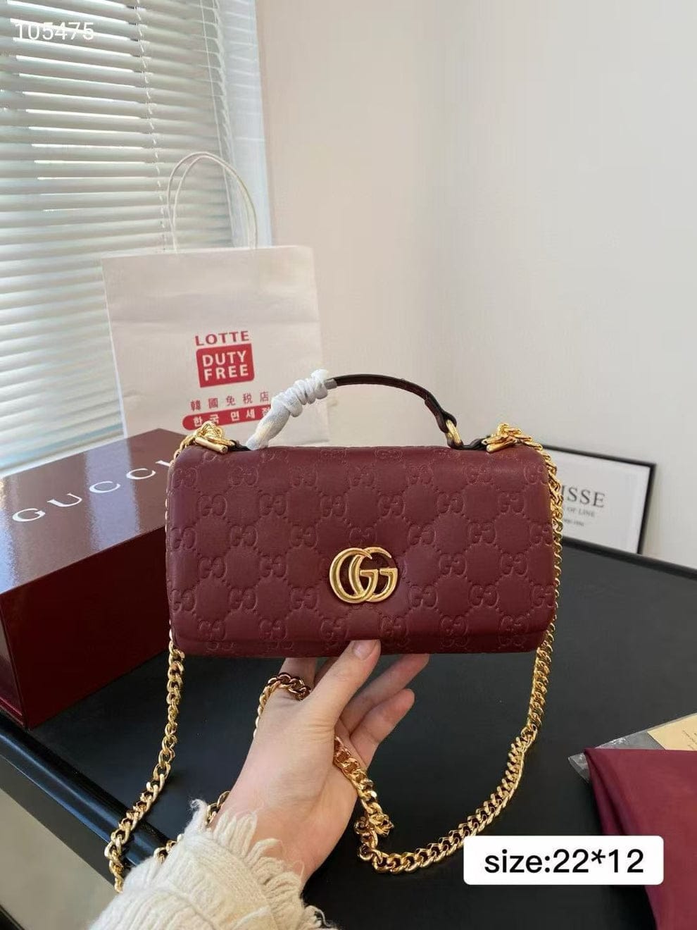 Gucci GG Milano Mini Leather Tote Bag with Red Magnetic Box