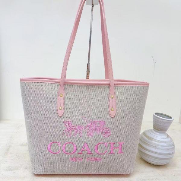 Coacch voyager jet set print tote bag with dust bag