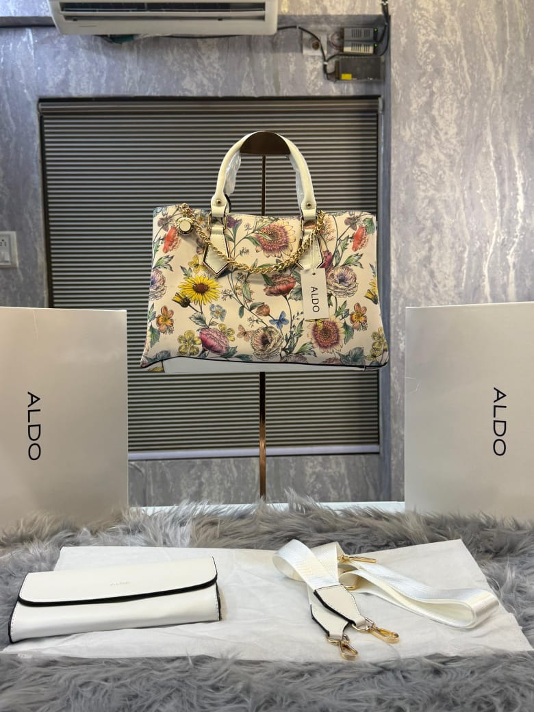 Aldo Multicolor Baeli Floral Medium Satchel with box
