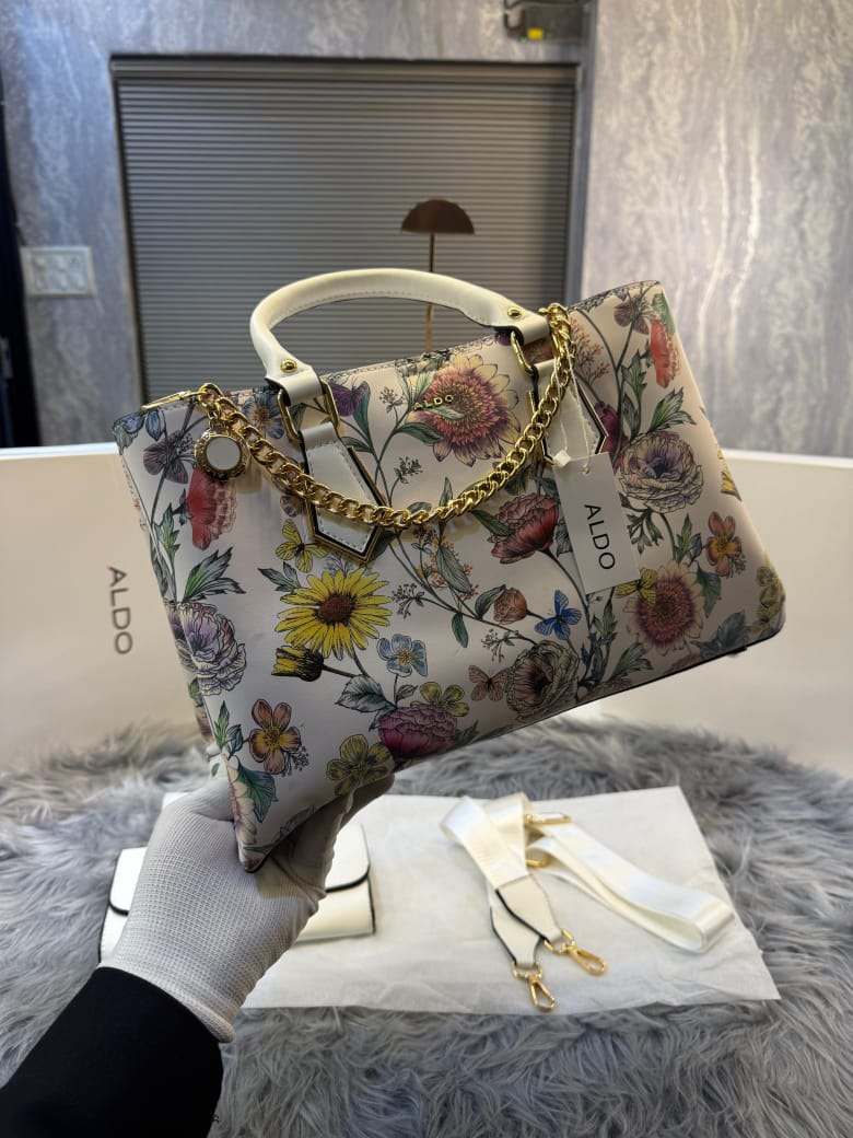 Aldo Multicolor Baeli Floral Medium Satchel with box