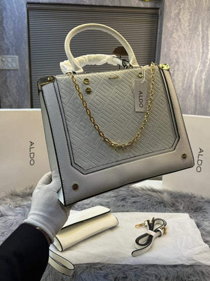 Aldo Bone CATYLA Color Block Medium Tote with box