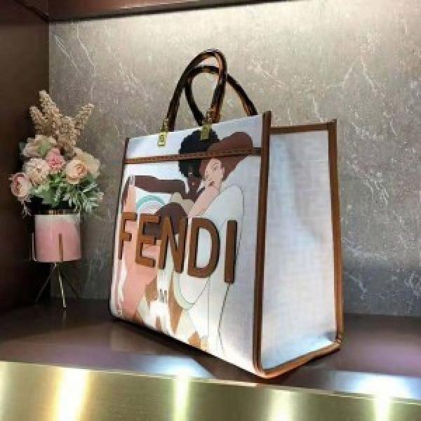 Fendii roma sunshine large size tote bag with dust cover
