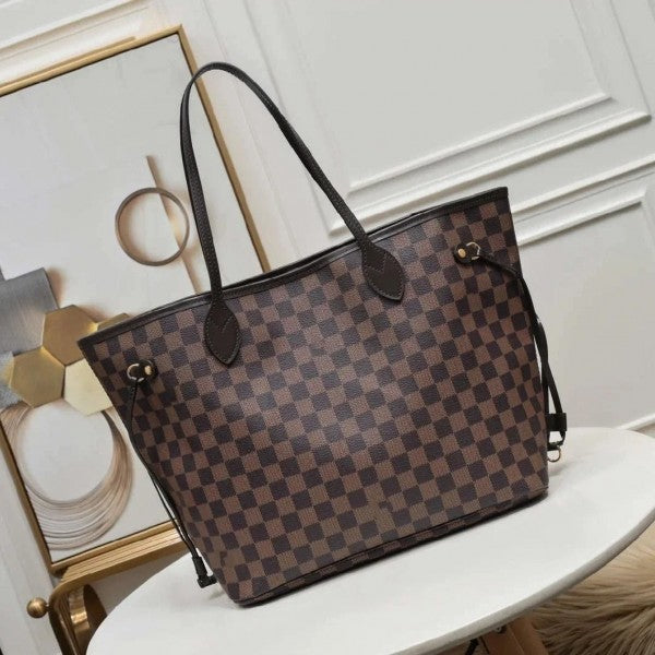 LOUIS VUTTION NEVERFULL chex PATTERN PREMIUM QUALITY WITH OG BOX
